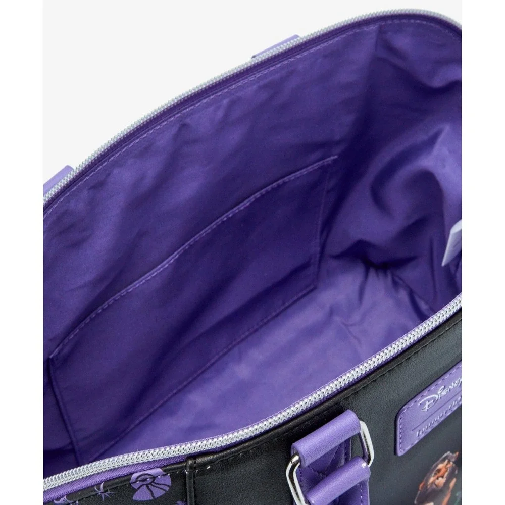 NEW! Loungefly Disney Villains‎ Purple Florals Satchel And Wallet SET Whimisgoth